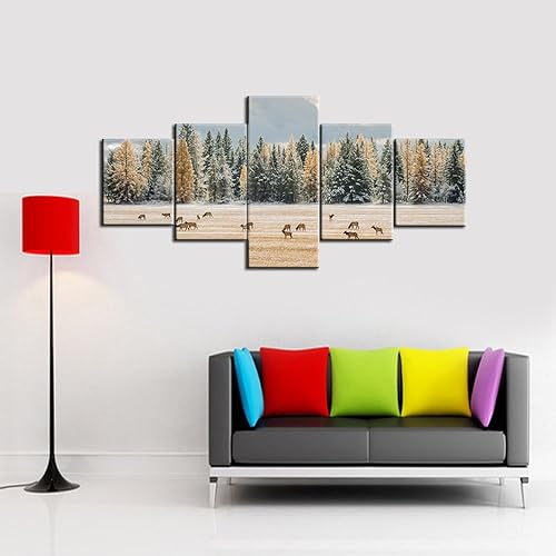 Vista 348 de Paisaje de 5 piezas pintura sobre lienzo