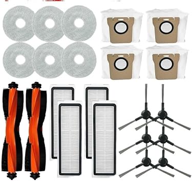 Hepa Filter Dust Bags Mop Cloth Accessories Compatible with Xiaomi Mijia Omni M30 D102 Vacuum Cleaner Parts Roller Side Brush ReplacementSet12