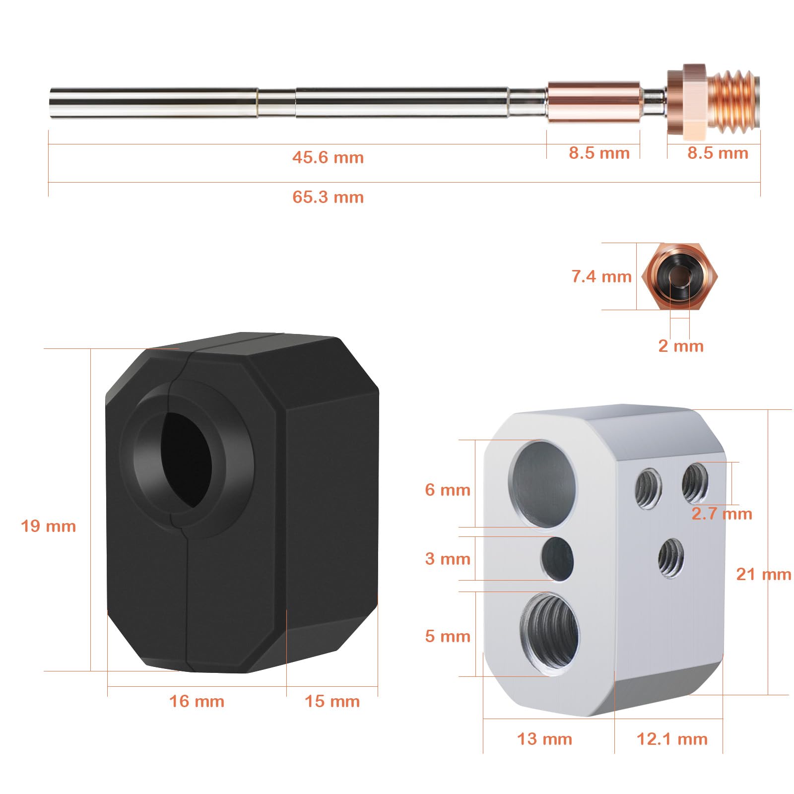 24 V 40 W MK4 XL Hotend para Prusa, Hotend Kit de cabezal de impresión, bloque de calefacción, boquilla de acero endurecido, boquilla de 0,4 mm, extrusora Hotend para Prusa i3 MK4/XL