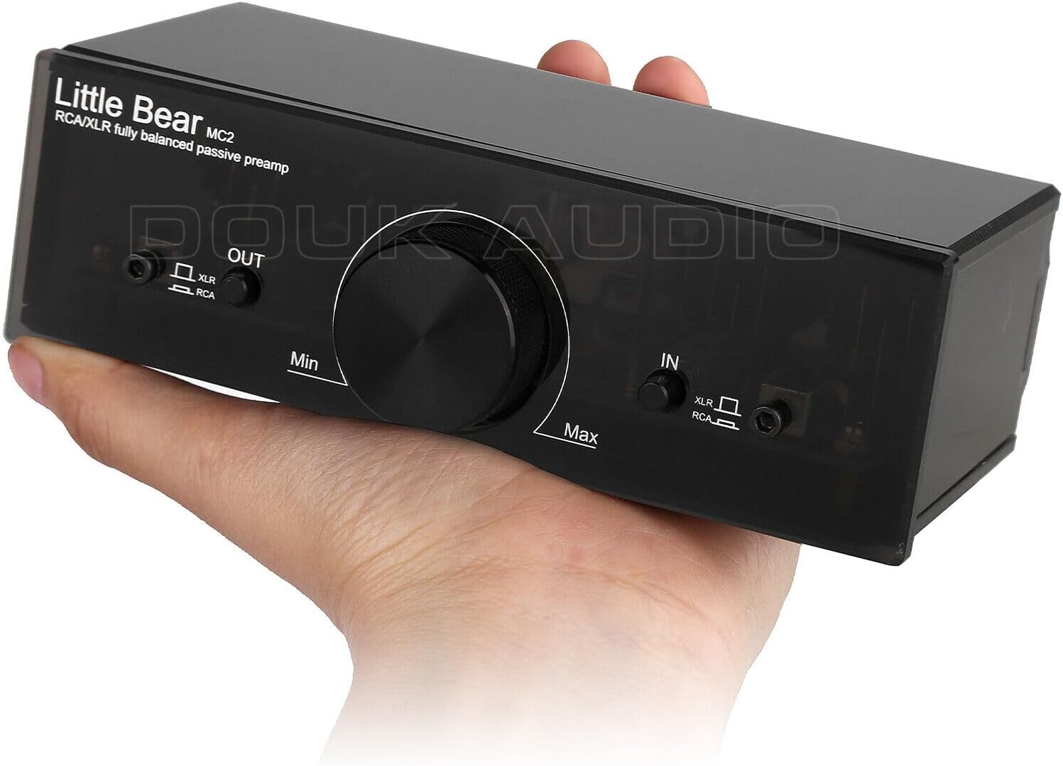 Nobsound Little Bear MC2 Mini Fully-Balanced/Single-Ended Passive Preamp; Hi-Fi Pre-Amplifier; XLR/RCA Volume Controller for Active Monitor Speakers (Black)