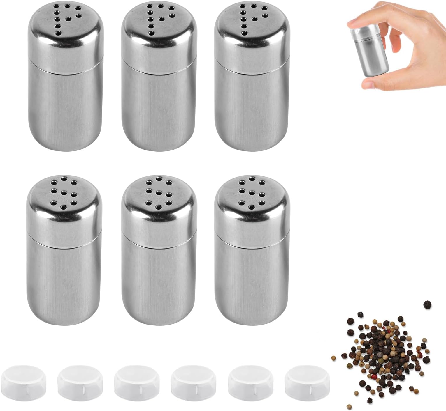 Mini Salz- Und Pfefferstreuer Set – 4 Stück 14 Ml Glas Mit Edelstahldeckeln, Inkl. Trichter, Gold