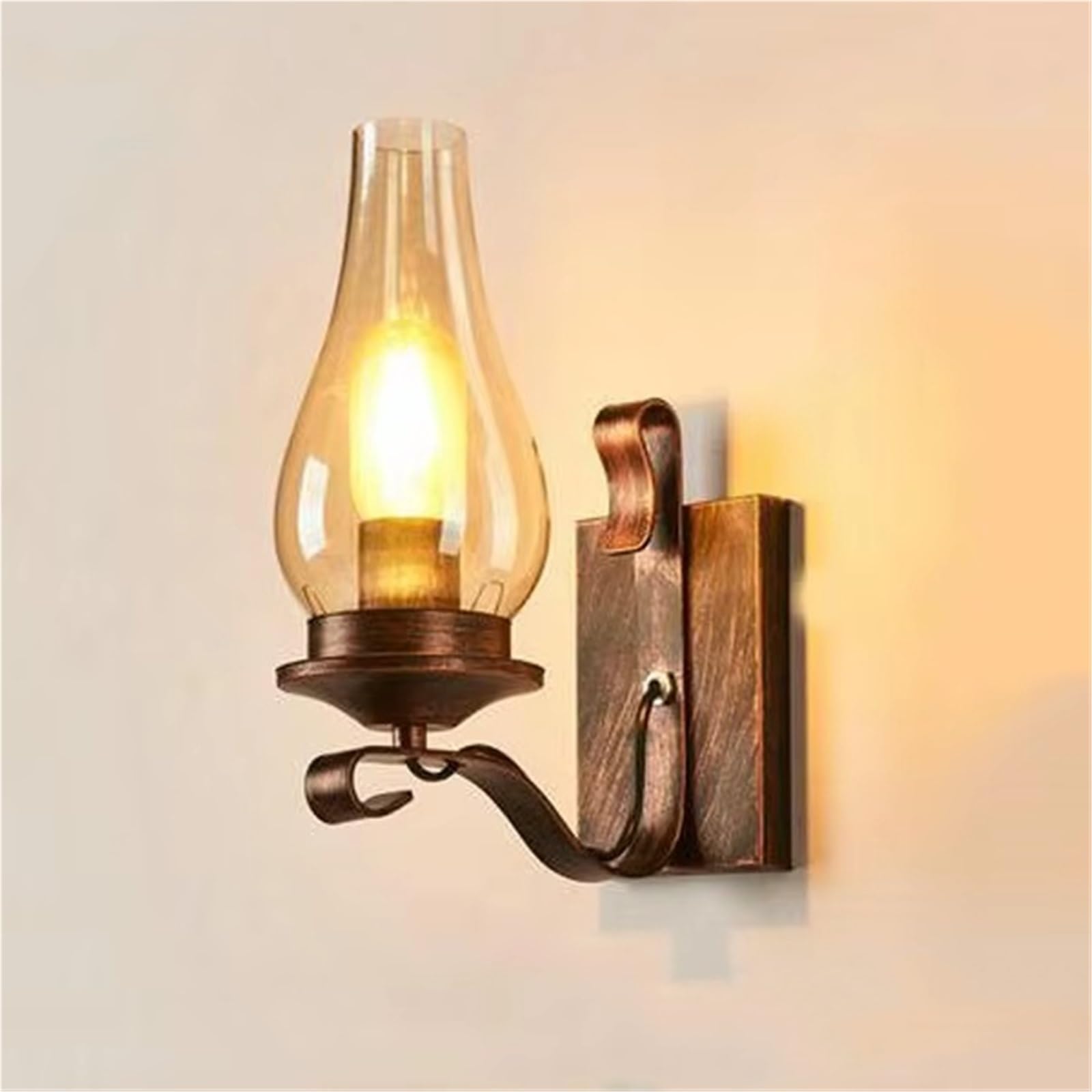ASerZenith Vintage Loft Lamp Bedside Lamp Bedroom Living Room Aisle Corridor Hotel Restaurant Cafe Lamp Retro Wall Sconce,Red Copper