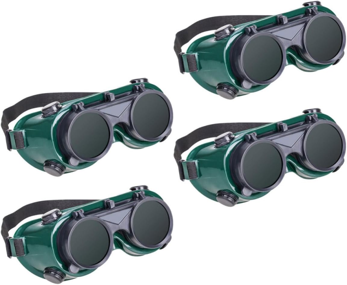 GLEAVI 4pcs Welding Safety Goggles Protective Eyewear with Adjustable Plastic Frame Comfortable for Extended Wear for Welding and Grinding Work