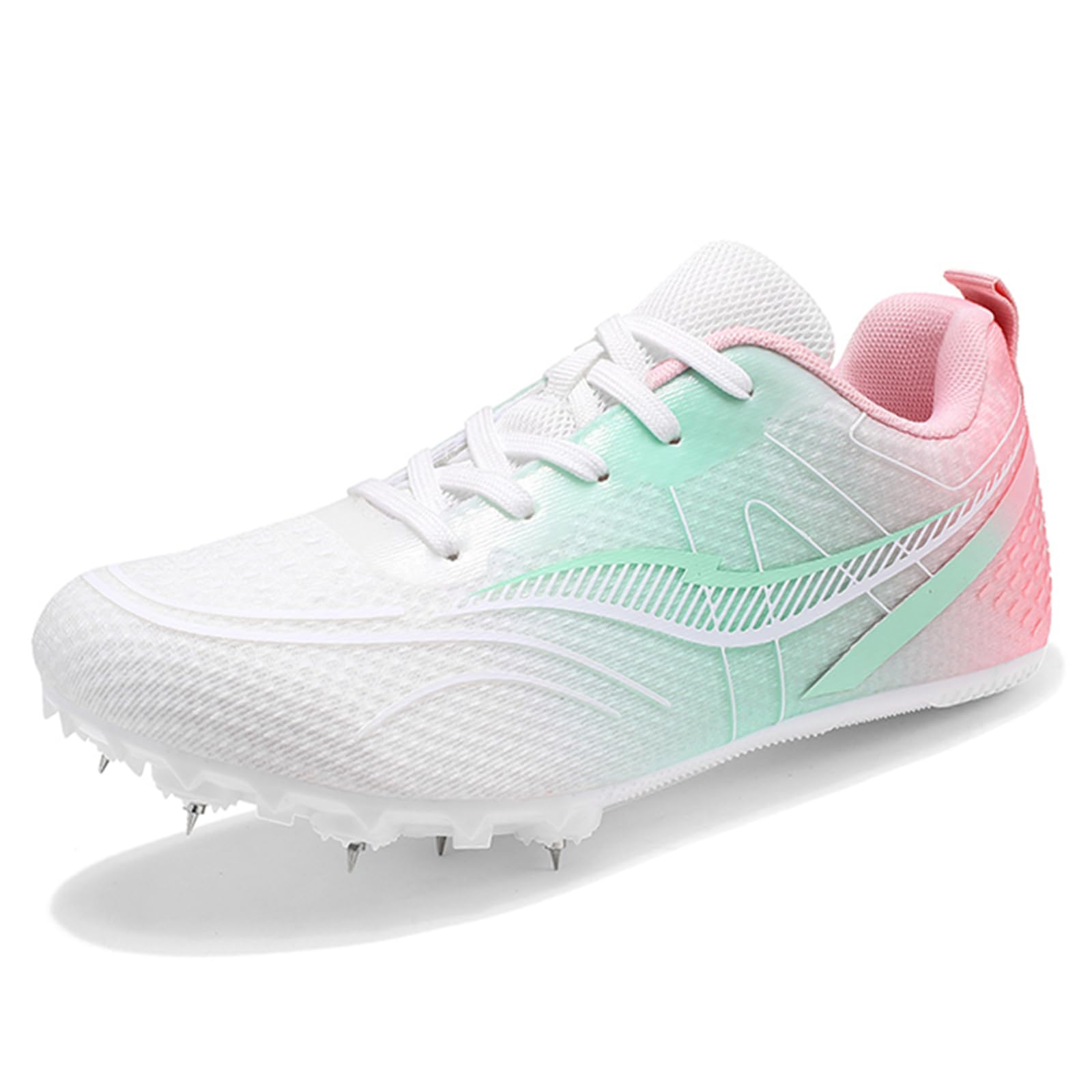 Chaussures D'athlétisme Femmes Baskets Respirantes pour Course sur Piste Saut Sprint Pointes Chaussures De Sport