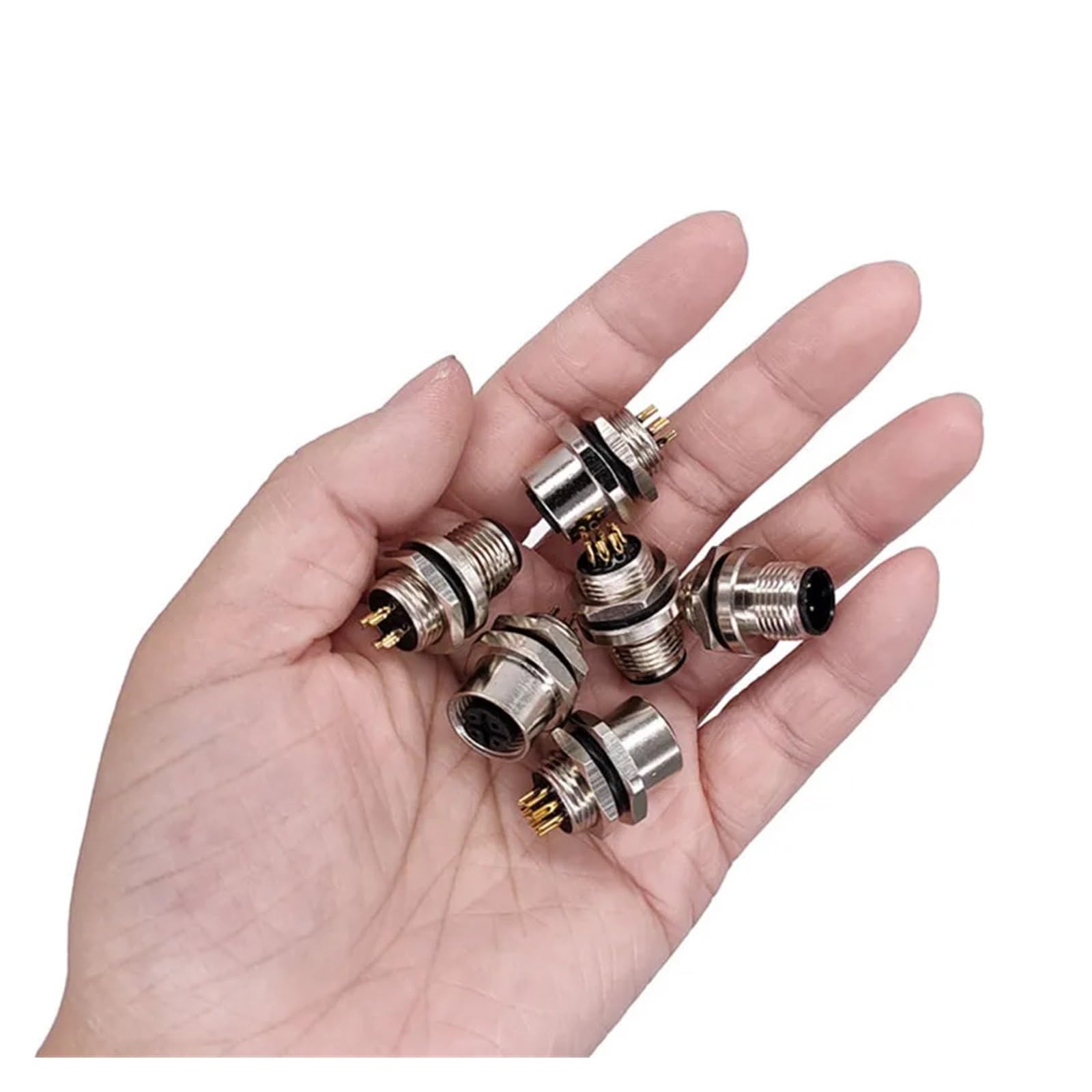 10 Stück M12 Sensorstecker männlich/weiblich Flanschbuchse Gewindekupplung
