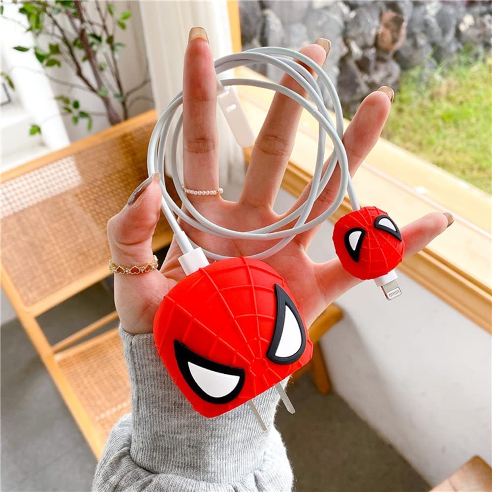 PunnkFunnk Cute Cartoon Protective Case for iPhone 18W & 20W USB-C Adapter Charger Cable, Unique Design Funny 3D Cartoon Charger Cover Cable Protector for iPhone Fast Charger (Spider Man) Red (B0D3LYDZPC) Amazon Price History, Amazon Price Tracker