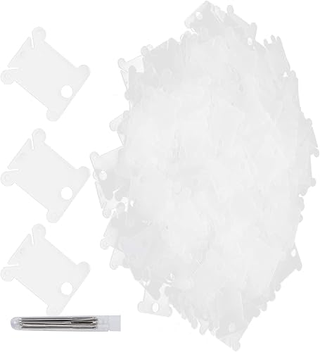 Miniatura 9 de Zerodis 300 tarjetas de hilo dental, placa de bobinado de costura de plástico transparente, soporte de hilo de punto de cruz, herramienta de