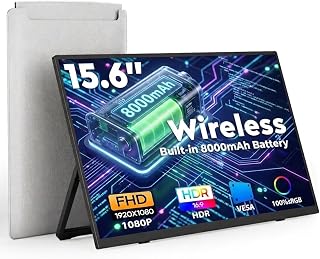 KEEPTIME Wireless Portable Monitor with Battery, 18.5" 1080p 100hz 10000mAh | Wireless, Battery, 2.5k
