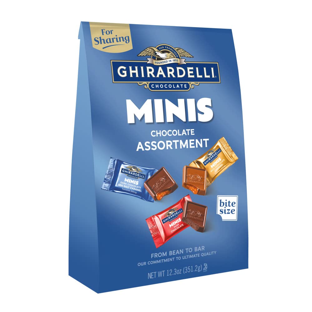 Ghirardelli Assorted Minis XL Bag, Contains Milk Chocolate