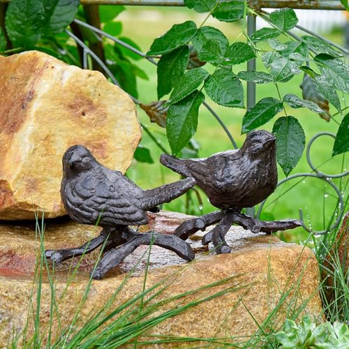 Sungmor-Cast-Iron-Small-Bird-Statues-Set-of-2-Rust-Brown-Bird-with-Branch-Collectible-Figurines-Farmhouse-Home-Garden-Decorative-Bird-Sculpture-Realistic-Indoor-and-Outdoor-Ornaments Sungmor Cast Iron Small Bird Statues Set of 2 Rust Brown Bird with Branch Collectible Figurines Farmhouse Home Garden Decorative Bird Sculpture Realistic Indoor and Outdoor Ornaments