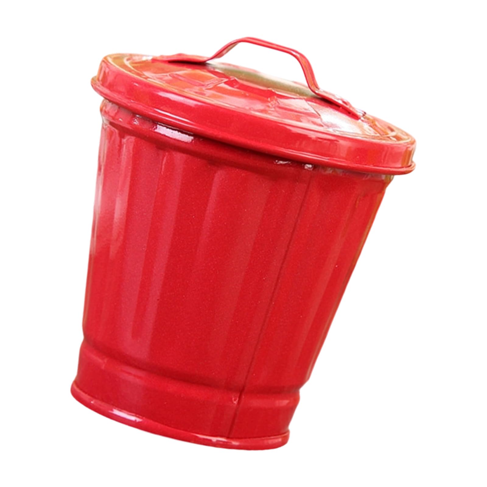 NVOQILIN Innovative Iron Themed Trash Bin Household Rubbish Container Small Wastebasket Kitchen Iron Trash Can