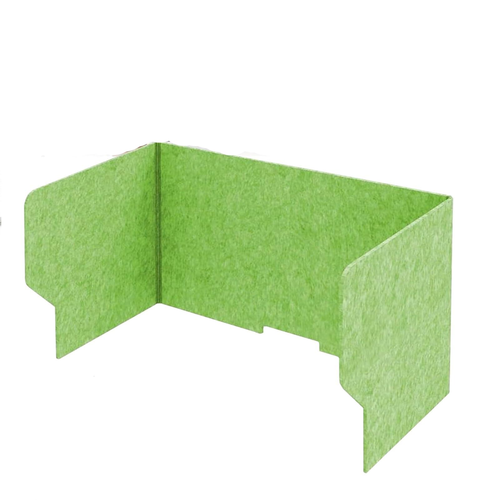 Tragbarer akustischer Schreibtisch-Trennwand, leicht, schalldicht, Filzplatte für Büro/Klasse, U-förmiges, faltbares Design (Grün, 80 cm)