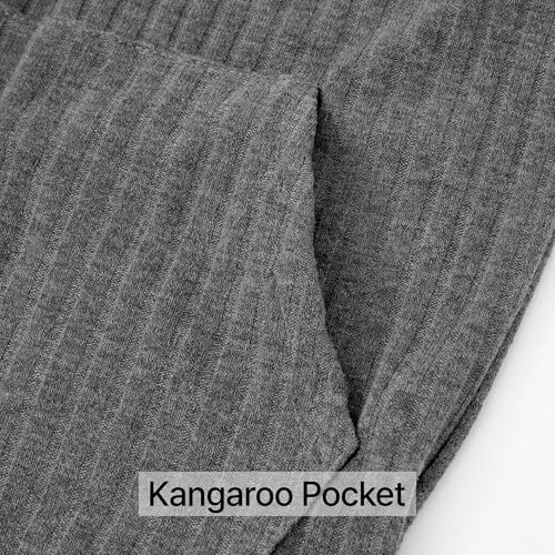 Image of GIVON Women's Lightweight Zip Up Hoodie Brushed Knit Stretchy Fabric Long Sleeve Thin Jackets with Kangaroo Pocket
