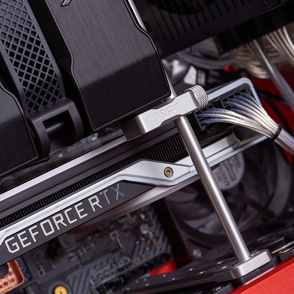 Graphics Card Bracket DIY External Video Card Sag Holder Base Radiator Fan Bracket Aluminum Long Style Black