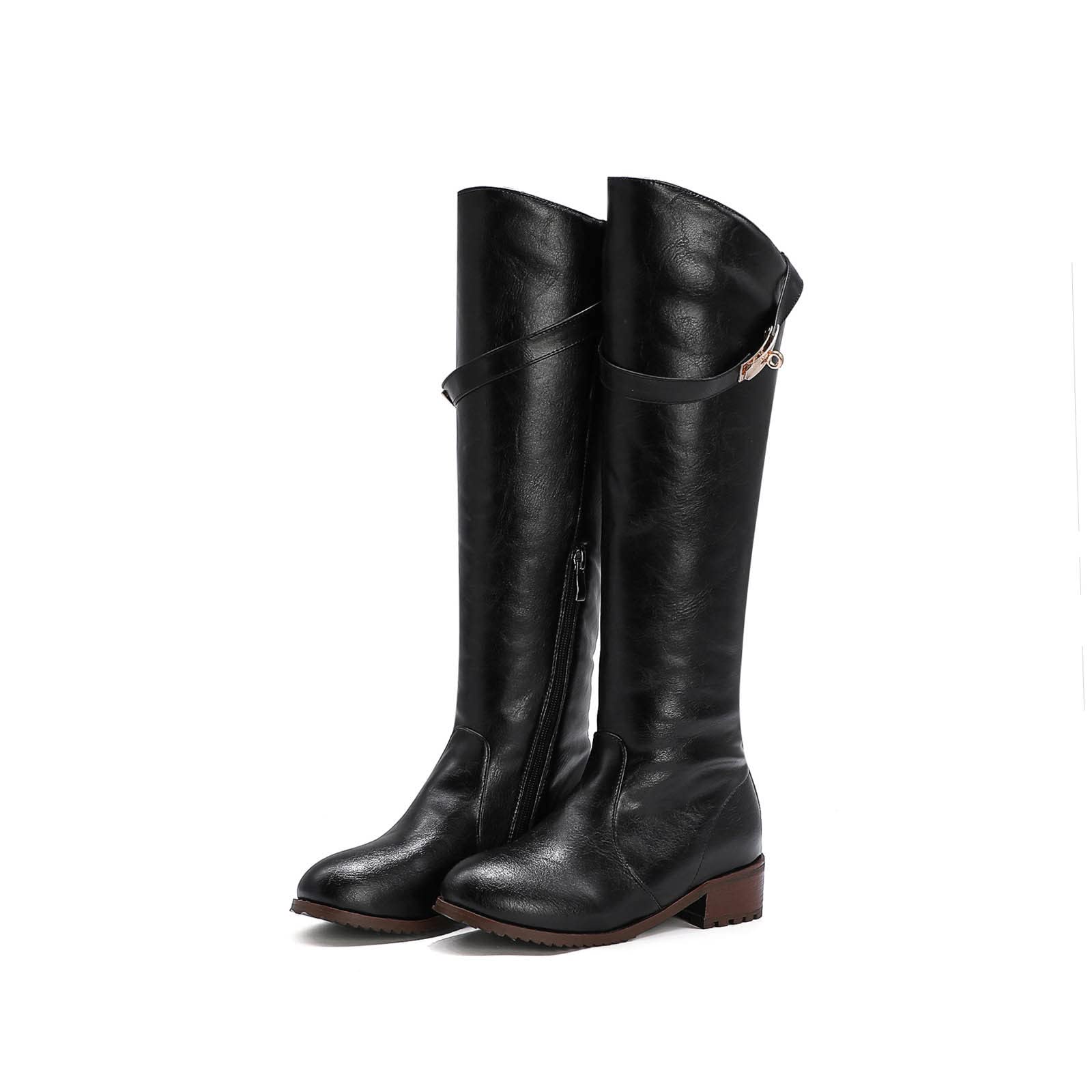 2023 Bottes à hauteur du genou pour femmes Bottes de cow-boy occidentales imperméables et confortables, à enfiler en dehors des chaussures d'hiver pour femmes