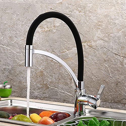 Robinet de cuisine à ressort mitigeur eau chaude évier orientable multi-cuves - 3