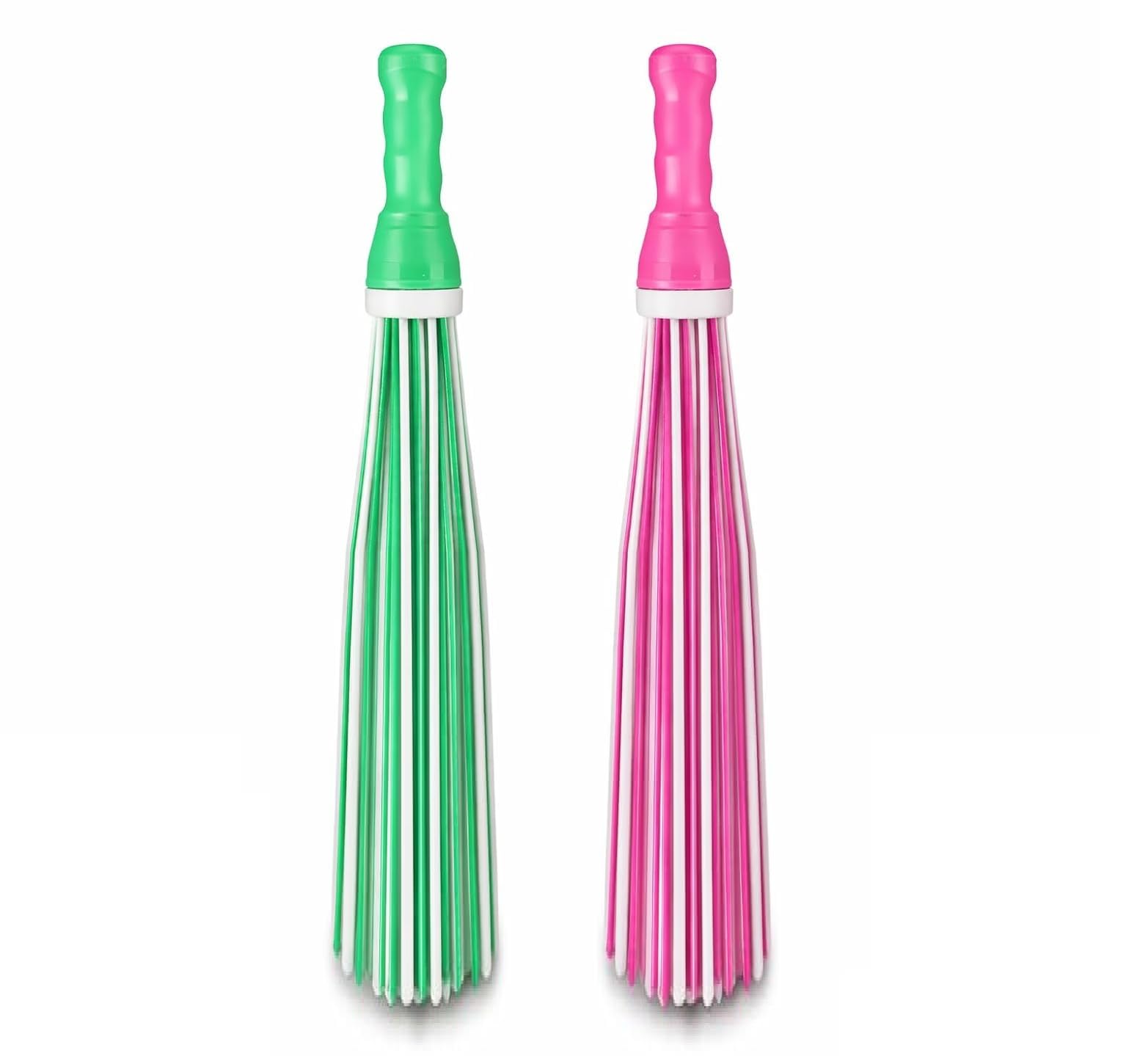 Heavy-Duty Kharata Plastic Bathroom Broom|250 Gm|22 Inches With 60 Bristles|For Cleaning Floor And Bathroom,Wet And Dry Floor Cleaning Fiber Broom Hard Bristle Plastic|Pack Of 2,Multicolour