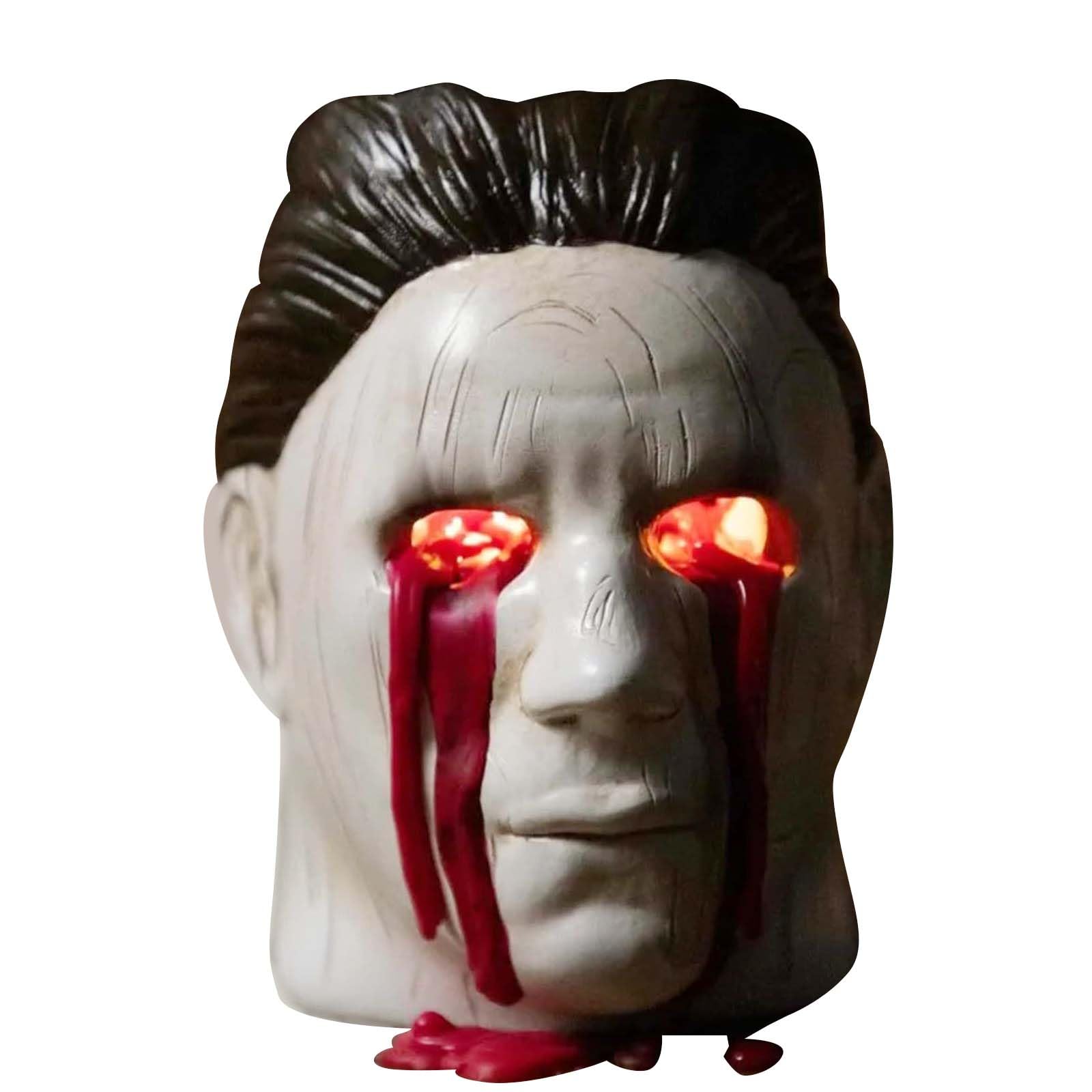 Michael Myers Candle Holder, Mich Myers Statue with Bleeding Eyes Decor Halloween Red Candle Horror Holder Decorations Party Candlestick Merchandise (Michael Myers Candle Holder)