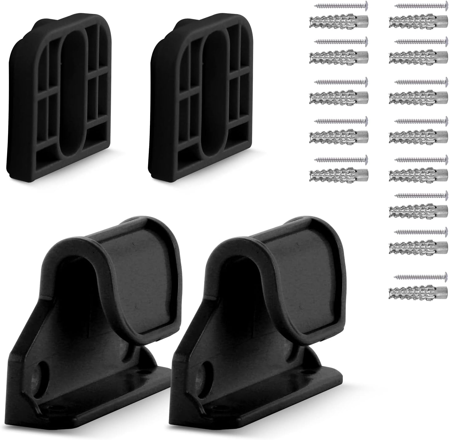 derimkcoa Retractable Baby Gate Replacement Parts, Original Hardware Set (Including 2 x Latchs + 2 x Brackets + 1 Set of Screws), Black