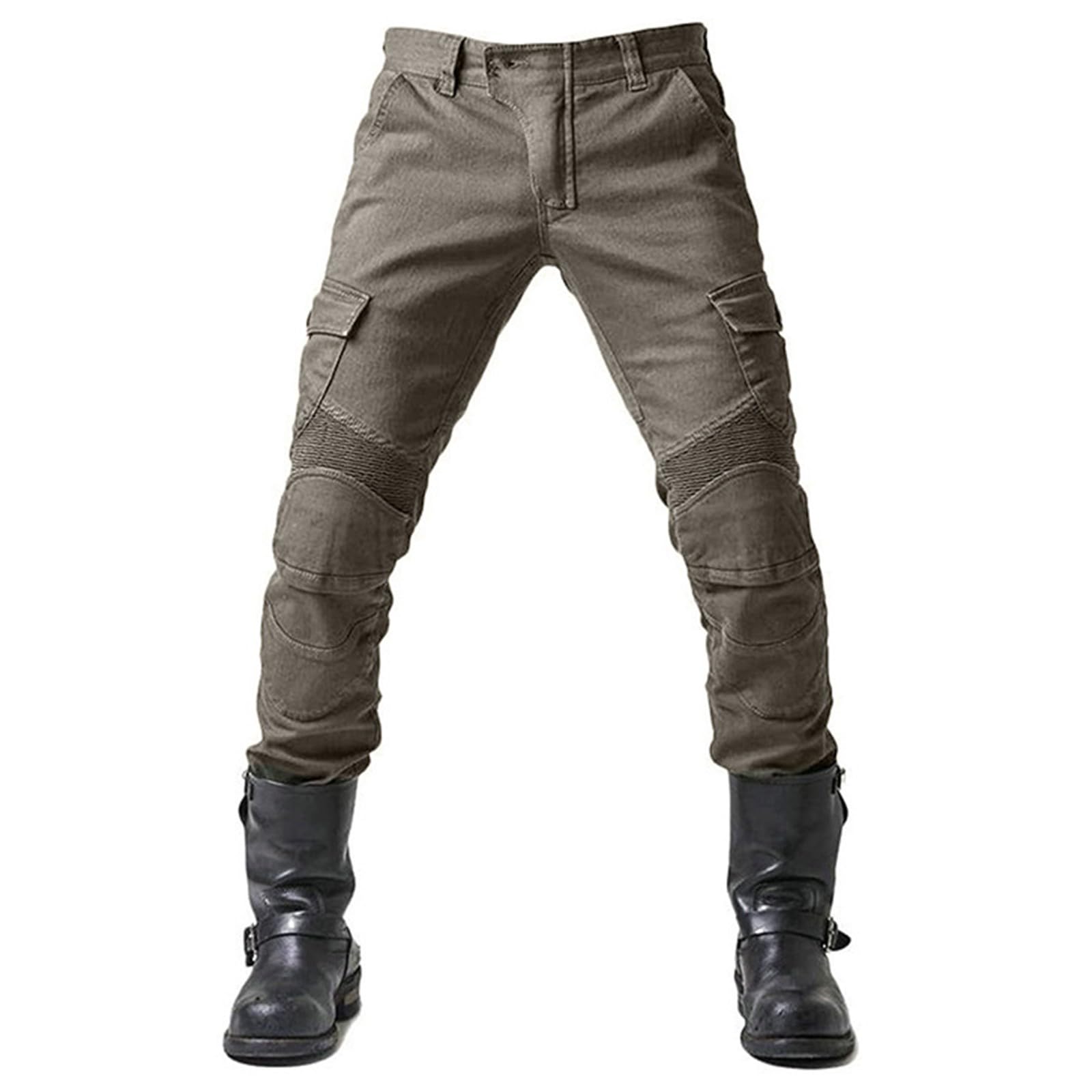 Generisch Motorradhose Herren, Motorrad Jeans Herren mit Protektoren, Für Touren & Stadtfahrt, Atmungsaktiv & Sturzsicher, S-2XL Schwarz/Army Green