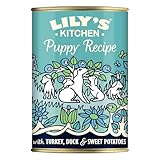 Lily's Kitchen Mit natürlichen Zutaten hergestellt Hunde Nassfutter-Dose Truthahn mit Ente Rezeptur für Welpen 6 x 400g