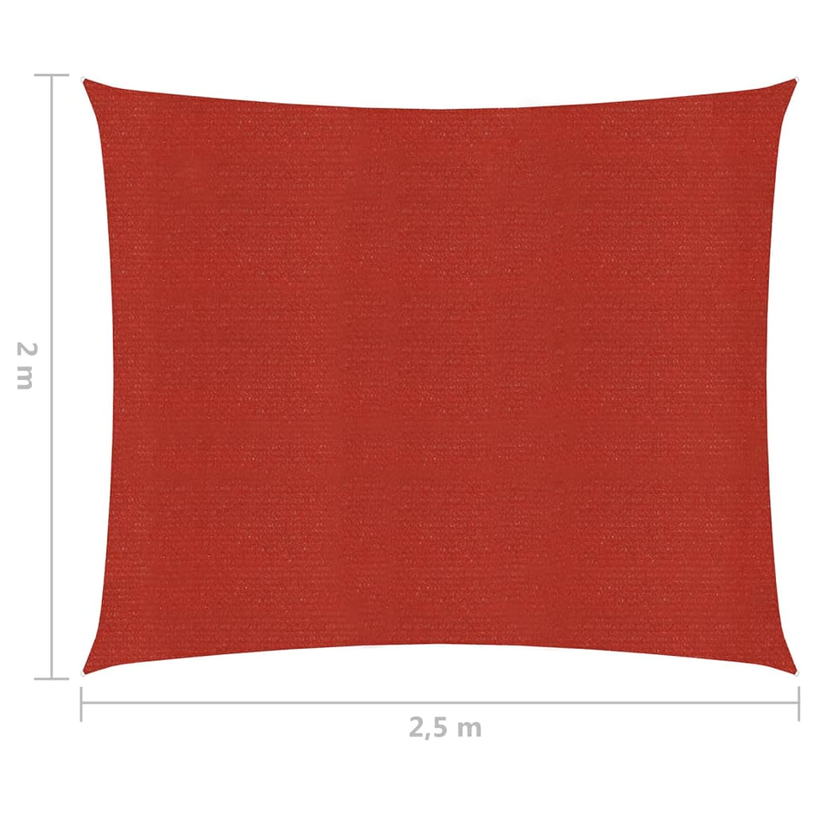 Homgoday Żagiel przeciwsłoneczny 160 g/m², czerwony, 2 x 2,5 m, HDPE, prywatny namiot zewnętrzny