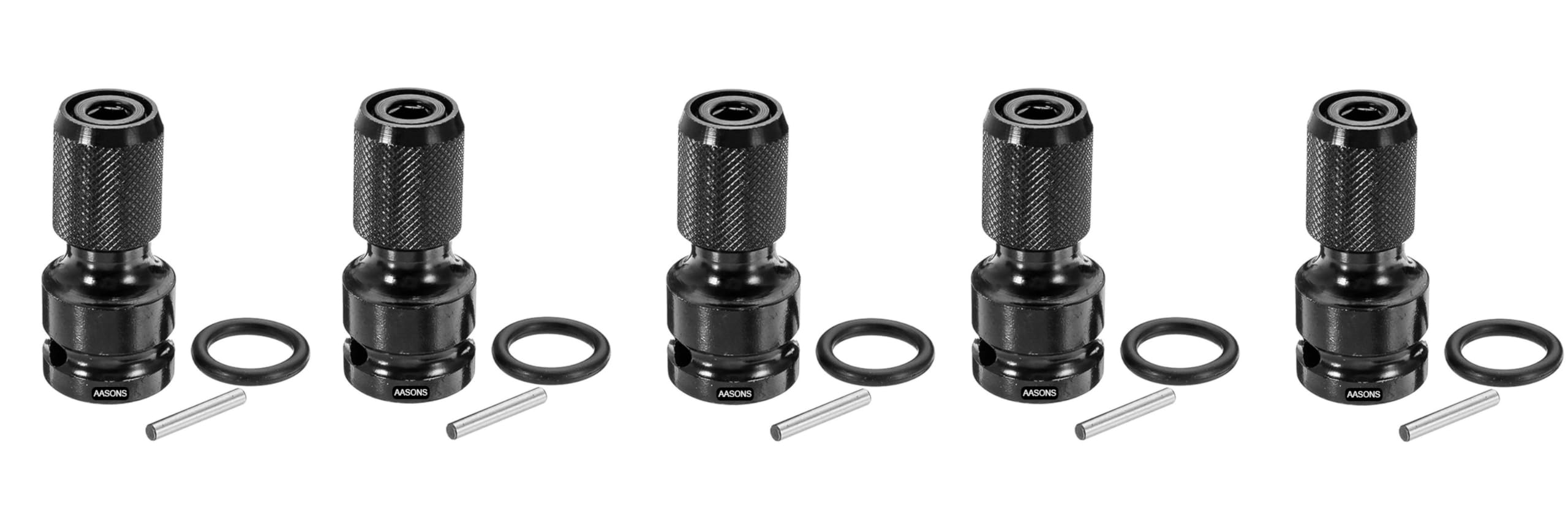 AASONS 1/2 Inch Square Drive To 1/4 Inch Hex Female Socket Adapter Quick Release Chuck Converter Drill Chucks Adaptor Conversion For Impact And Ratchet Wrench SD With Ring & Rod included (Pack Of 5) (B09YTWP88V) Amazon Price History, Amazon Price Tracker