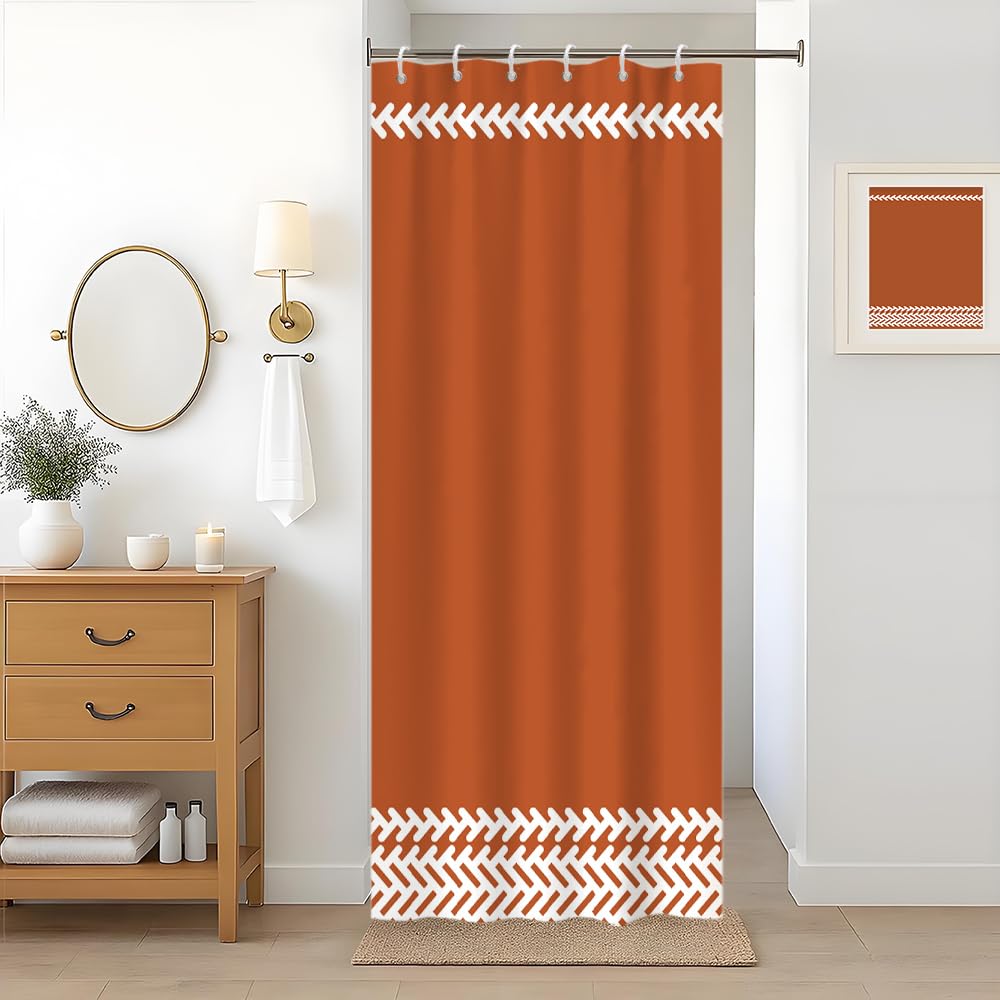 Rideau De Douche En Polyester Imperméable Avec Crochets Motif Imprimé