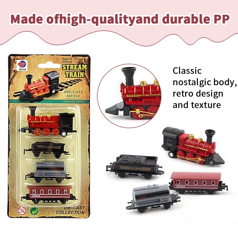 Mini Tren Tráfico - Mini modelo de vapor, Juego retro de vapor, Pequeño adorno de tren creativo, Suministros para Vapor Tema Cumpleaños