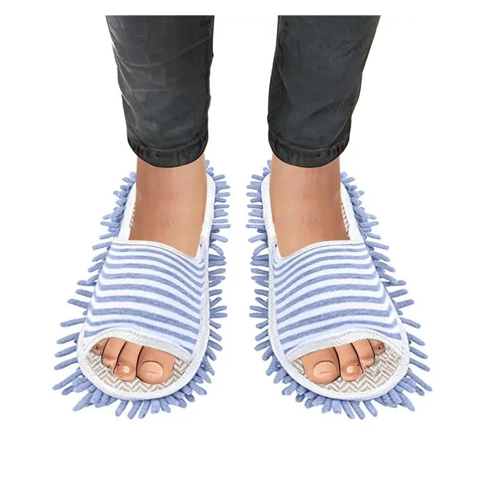 Zapatillas con mopa Zapatillas de fregona Lavables Que ahorran Trabajo for Limpieza Suelo Zapatilla Microfibra Desmontable for Polvo for Fregar el Pelo(S)