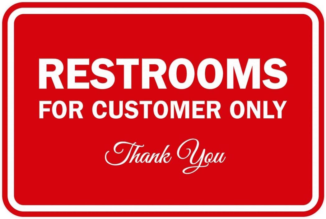 Signs ByLITA Classic Framed Restroom for Customers Sign (Red) - Medium 1 Pack