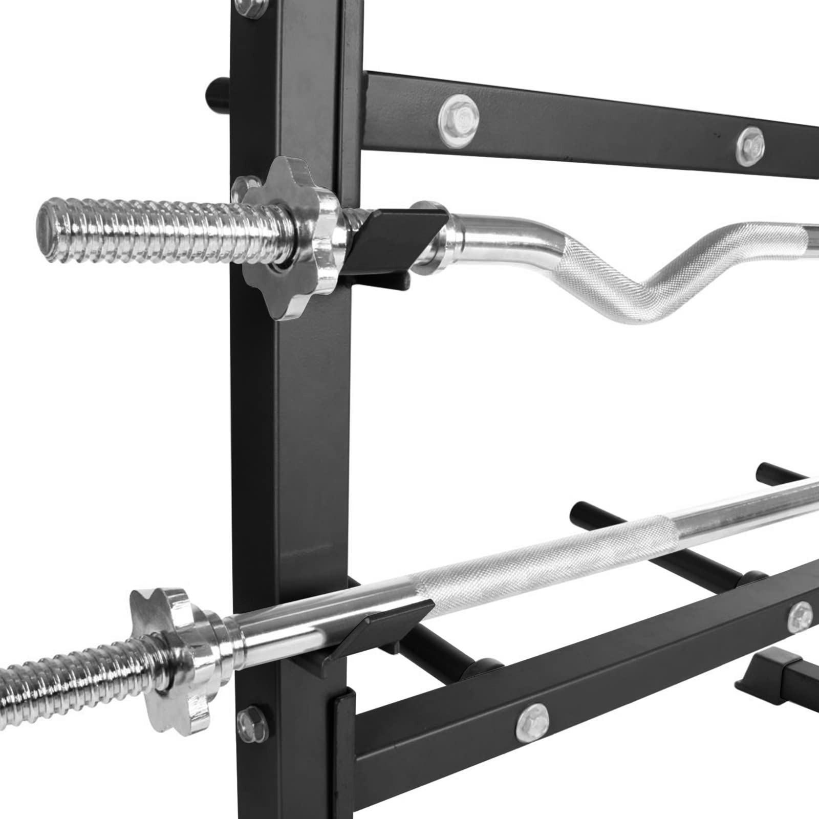 Physionics® Hantelablage - Ø 25 mm, max. 300kg, 3 Ebenen, Grau/Schwarz, Stahl - Hantelständer, Kurzhantelständer, Langhantelständer, Hantelscheibenständer, Kurzhanteln