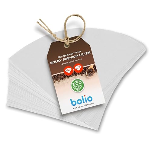 Premium Hemp White Paper Cone Coffee Filters - Peroxide Whitened