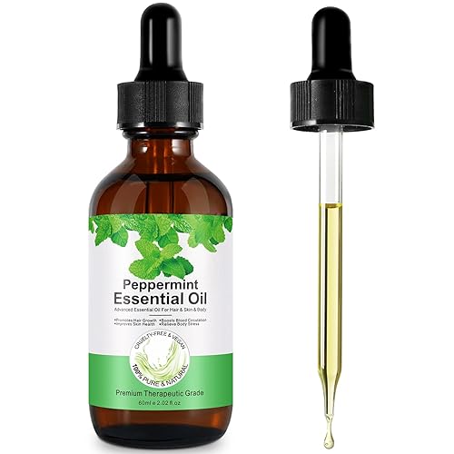 Aceite esencial de menta para el crecimiento del cabello, piel, cuerpo, concentrado de pimienta orgánica, calma y relajación, refresca y rejuvenece
