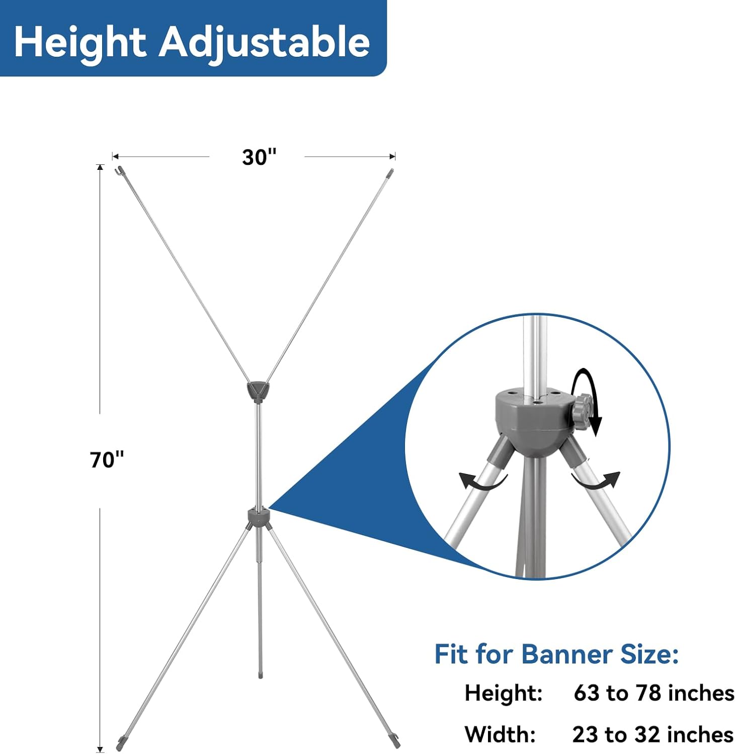 qka reinforced x banner stand with portable bag, adjustable banner sizes from 23x63 to 32x78 inches,ideal for exhibitions, restaurants, theaters.1 pack 1pack banner stand