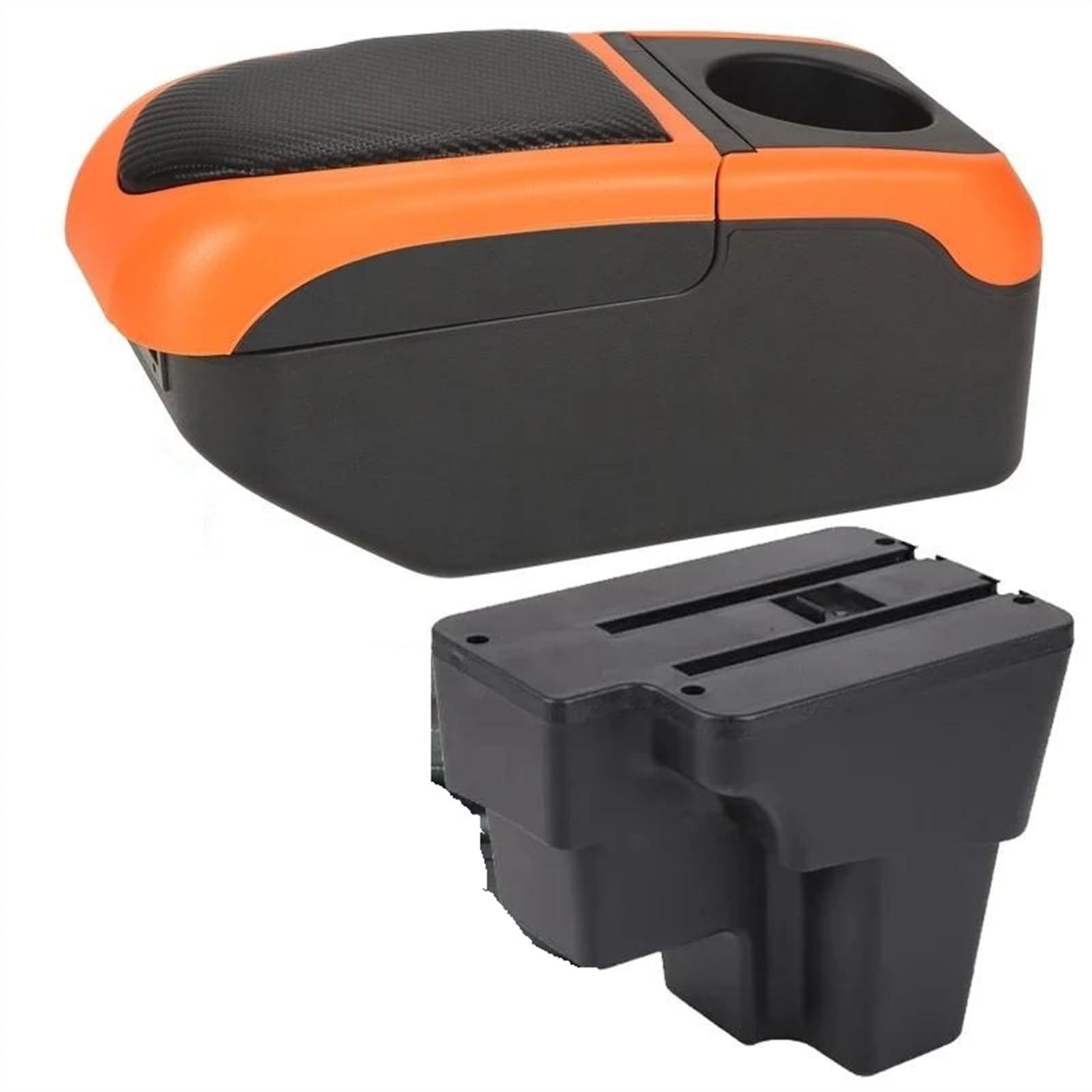 NOHEEU Car Decorative Styling Center Console Multifunctional Storage Box South America For STONIC For Rio Lx For Cerato(Black Orange)