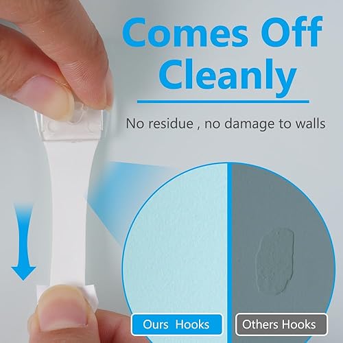 Miniatura 5 de Paquete de 2 clips de luz grandes, ganchos de luz colgantes sin daños con tiras adhesivas, clips de pared transparentes para luces colgantes de