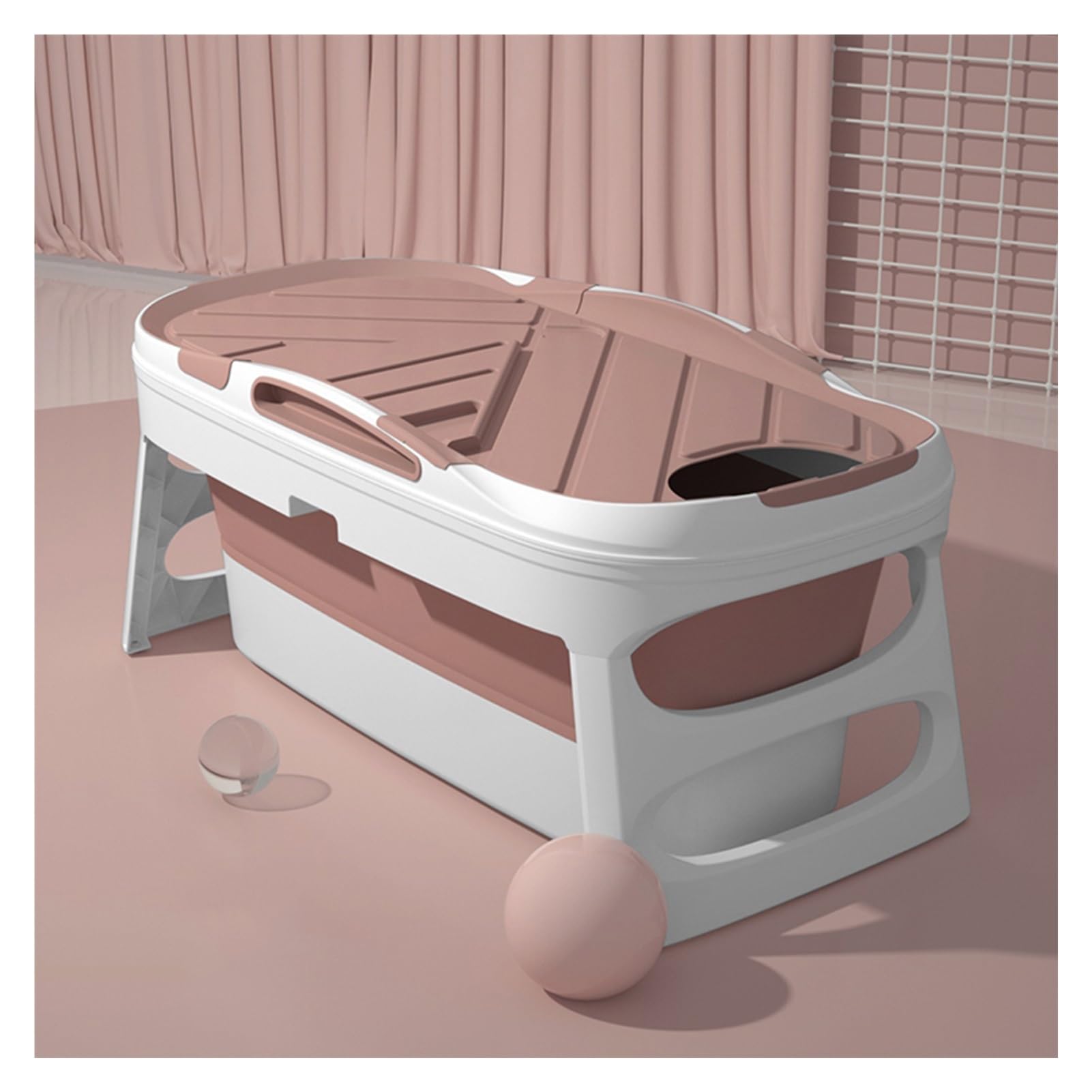 Vasca Da Bagno Portatile, Vasca Pieghevole Tuckaway Con Copertura Termica, Vasche Pieghevoli Non Gonfiabili, Facili Da Usare, Ideali For Bagni Caldi(1,110X61X53cm)