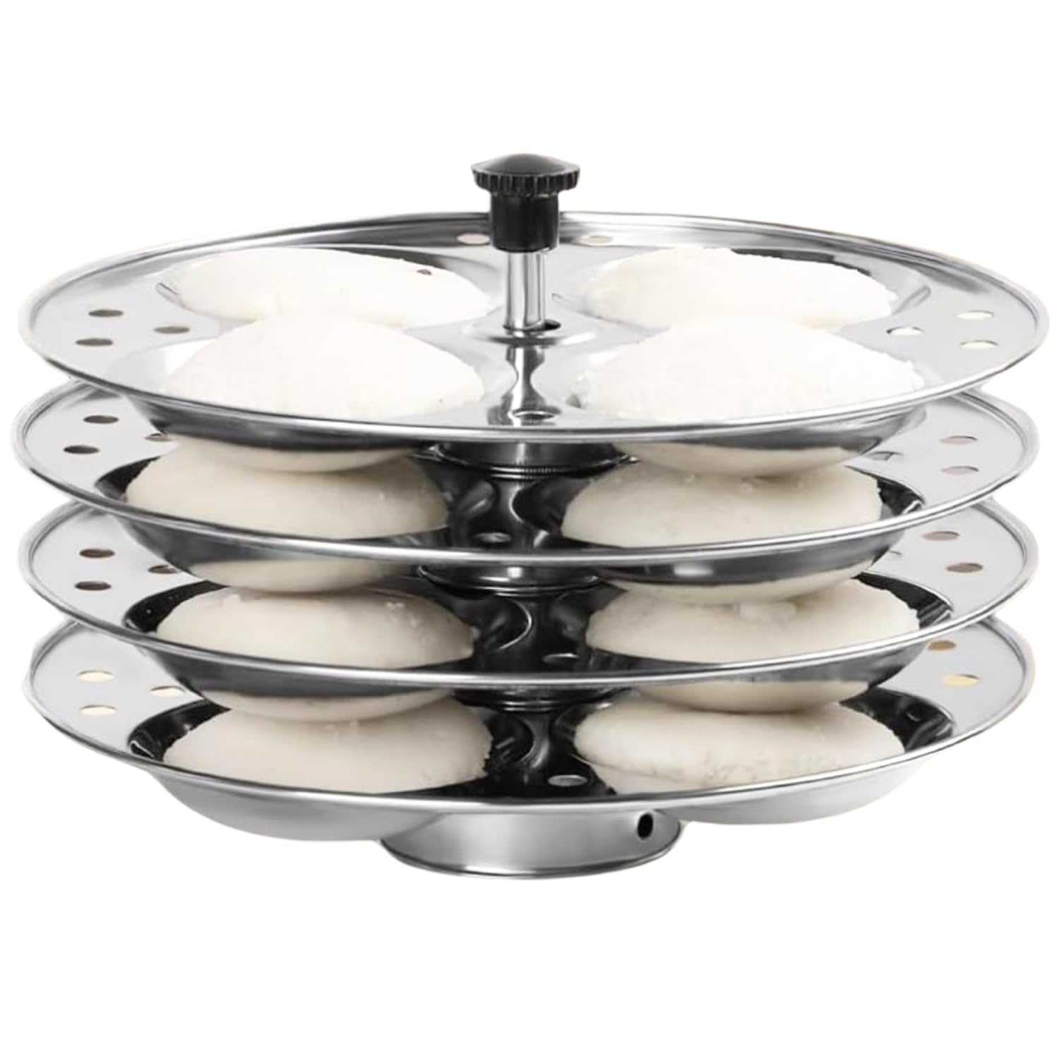 Stainless Steel Idli Cooker Stand - Holds 4 Plates, Perfect For Indian Kitchen! 8 thumbnail image