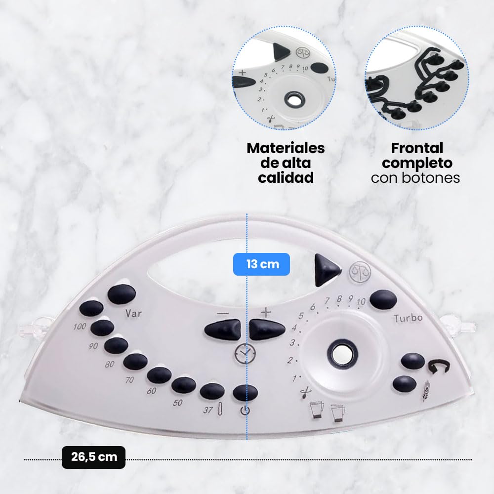 Anakel Home Repuesto Panel Frontal Completo 30230 Compatible con Thermomix TM31 | Botonera y Cubierta de Plástico Resistente, Blanco