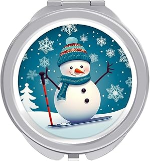 Makeup Mirror Christmas Skiing Snowman Snowfl...