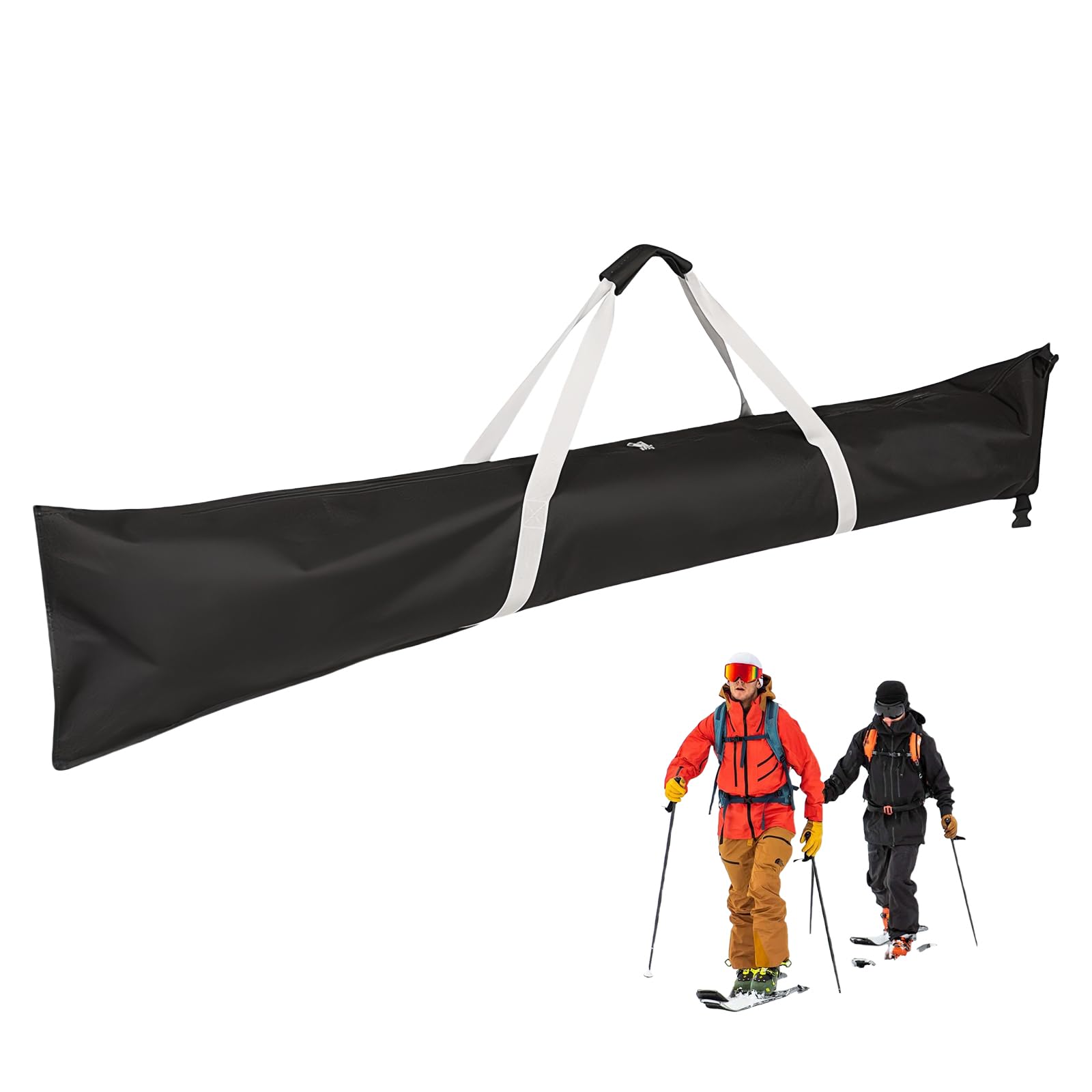 BORDEAG Borsa da sci, Borsa per snowboard, Borsa per sci, 185×33 cm Borsa da sci per sci da pista Borsa da sci Borsa da sci per auto, aereo, viaggi sulla neve e avventure all'aperto (Nero)