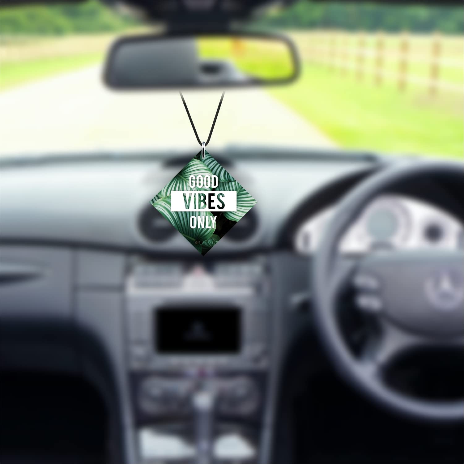 Nupur Studios Good Vibes Only MDF Car Hanging, Car Interior Accessories, Positive Motivational Gifts, Car Show Piece/Decoratives 3