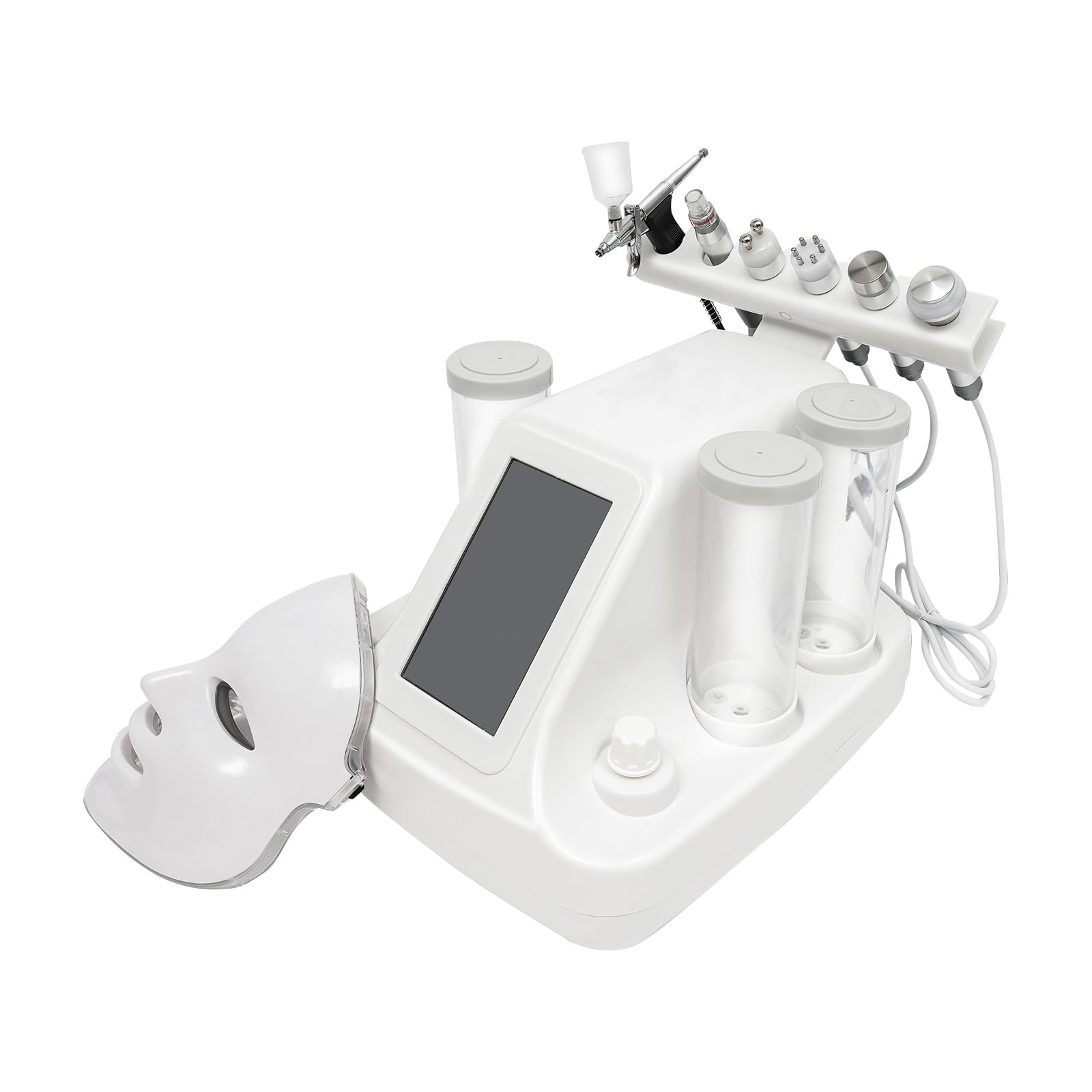 Máquina de belleza 7 en 1, oxígeno hidrógeno, limpieza profunda, Hydra Beauty Facial Care Machine con máscara LED, pequeñas burbujas de aire, instrumento de limpieza con pantalla LED