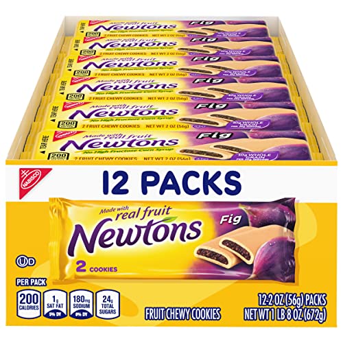 Newtons Soft & Fruit Chewy Cookies, (2 Cookies Per Pack) Fig, 24 Oz (Pack of 12)