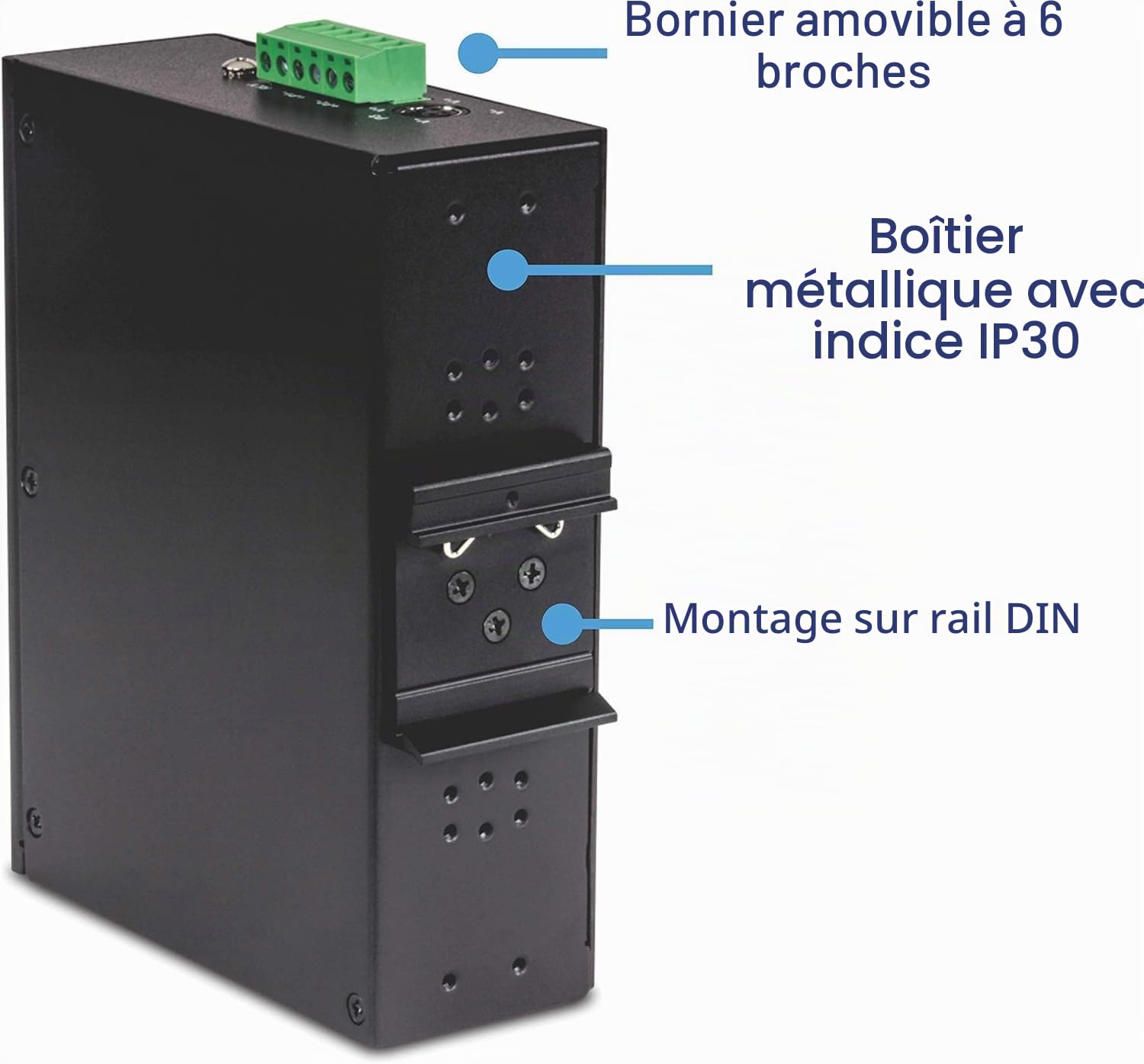TRENDnet, TI-PG160, Commutateur sur Rail DIN Gigabit 10/100/1000Mbps Industriel Non géré à 16 Ports avec Ports PoE+ 16 Gigabit