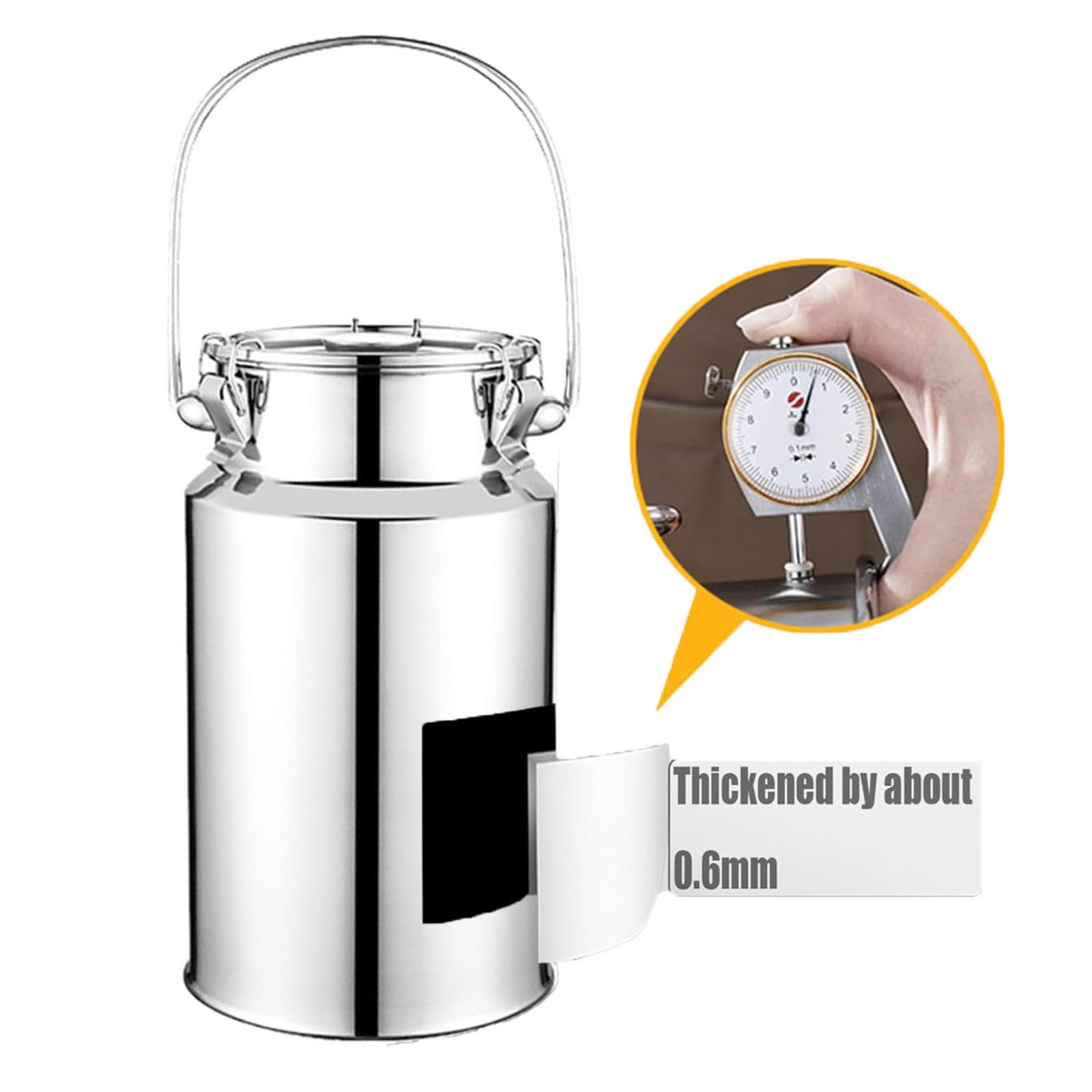 milchkanne mit deckel 3/5/10/15 liter 201 Edelstahl Luftdichtes Milchkännchen Farm Milk Transport Can Luftdichtes Für Milch Und Wein Flüssigkeit Feststoffe Küche,Nofaucet-10L