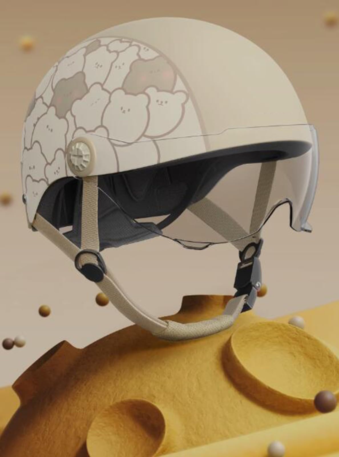 Casco De Motocicleta para Niños Casco Abierto De Calle Medio Casco para Niños Y Niñas con Visera Casco Jet De Moda para 2-12 Años C,50-56CM