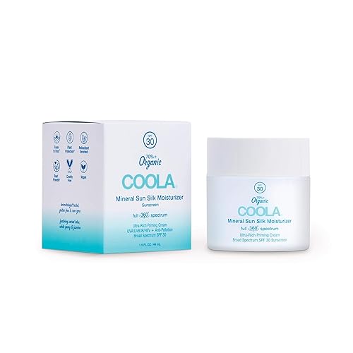 COOLA Loción hidratante facial de seda solar orgánica con SPF 30 protector solar mineral probado por dermatólogos y bloqueador solar con tecnología