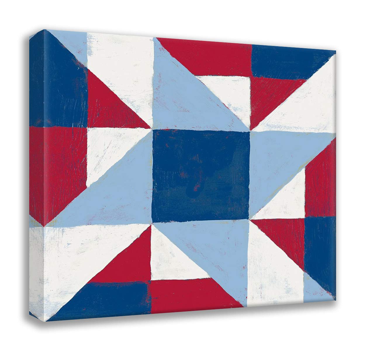 ArtDirectArtDirect Americana Patchwork Tile I 15x15 Gallery Wrapped Canvas Museum Art by Lam, Vanna